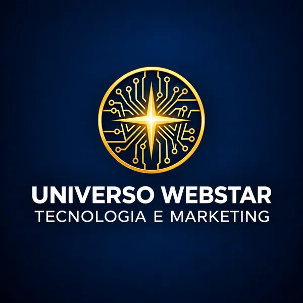Logotipo Universo WebStar — Tecnologia e Marketing